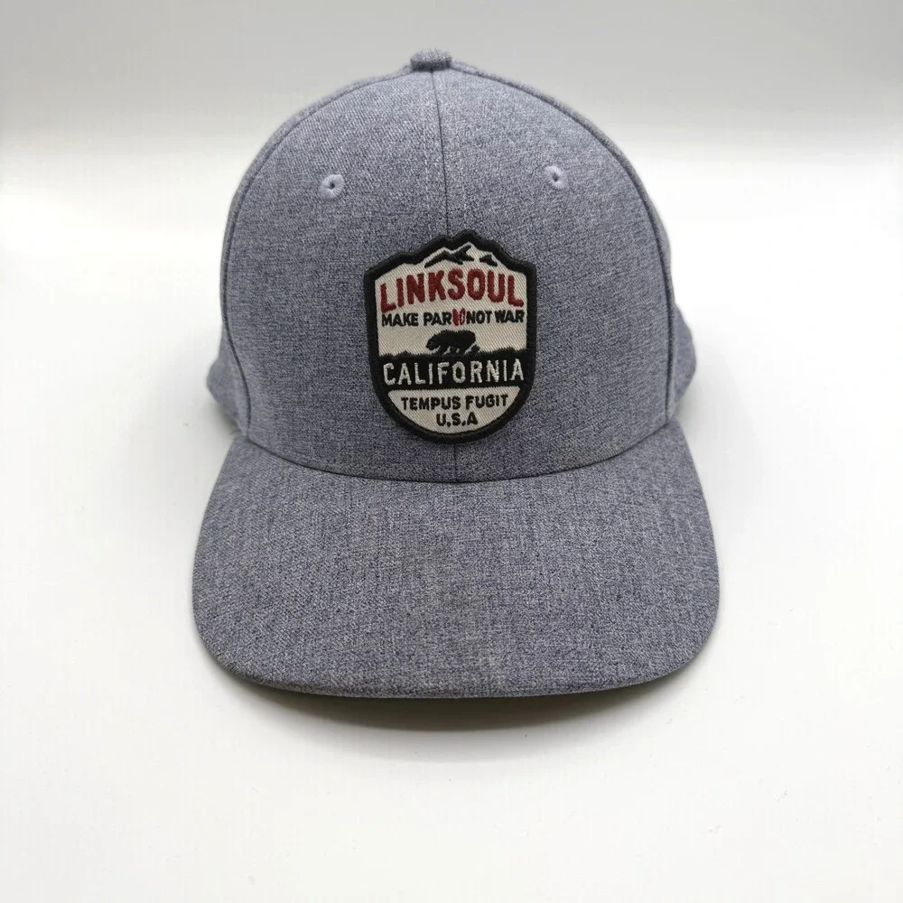 Linksoul Hat Mens One Size Gray Make Pars Not War California Snapback Golf Cap
